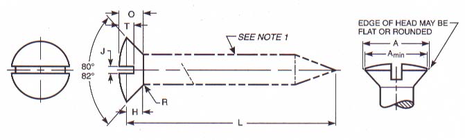 ASME B18.6.1 Slotted Oval Countersunk Head Wood Screws