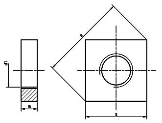 Square Thin Nuts