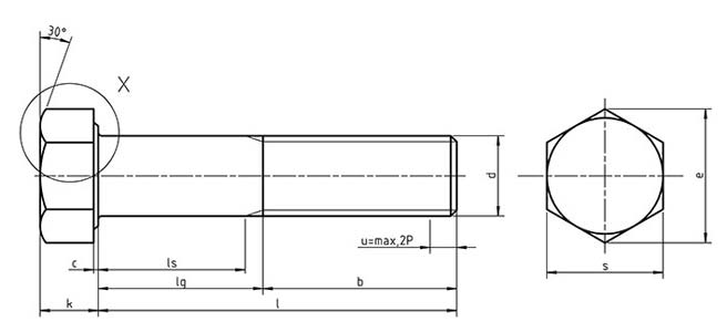 DIN 6914 Hexagon Head Bolts with Large Width Across Flats