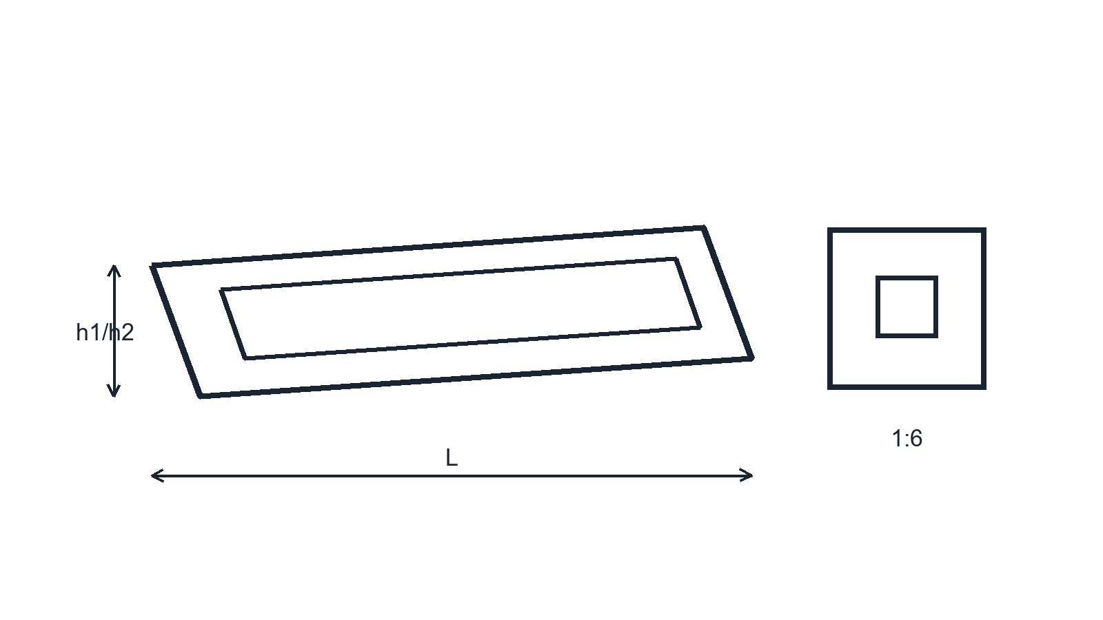 IFI 534 Metric Beveled Washers technical drawing: IFI-534 covers metric steel beveled washers for structural use with American Standard beams and channels. Bevel compensates for a face slope of approximately 1:6.