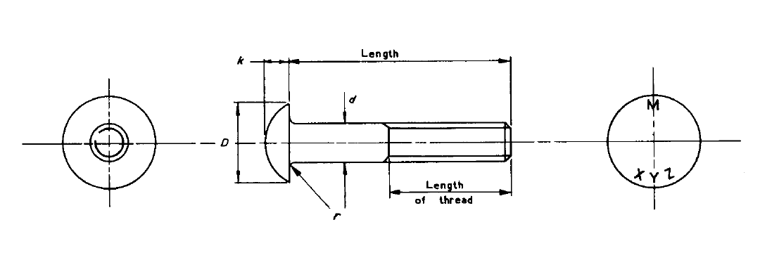 BS 4933 Cup Head Nibbed Bolts